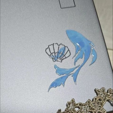 ✨桃園出貨✨祁煜藍色小魚印記3D立體防水轉印貼手機平板筆記本週邊裝飾小貼紙