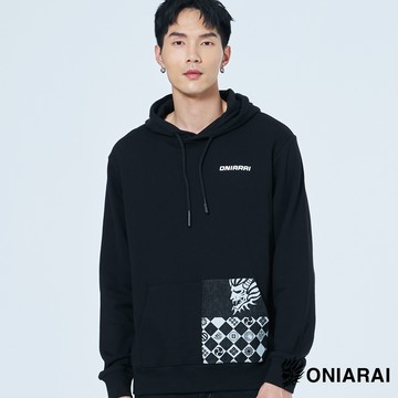 【買1送1↘滿額再折㊙】大和魂市松紋連帽長TEE - BLUE WAY 鬼洗い