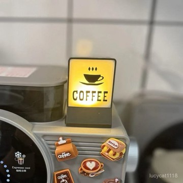⚡臺灣24h⚡美式咖啡小店coffee冰箱貼磁吸咖啡燈牌治癒夜燈裝飾擺件 VYYM