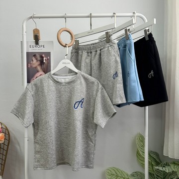 特價*藍現貨秒出♥️【JinG】甜系休閒套裝*棉質背心+鬆緊高腰短褲♥️韓系套裝  短袖套裝 愛心圖案 舒適 親膚