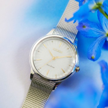 CITIZEN 星辰錶 L 女士系列 EM0814-83A 自信美光動能米蘭帶女仕時尚腕錶 32.5mm