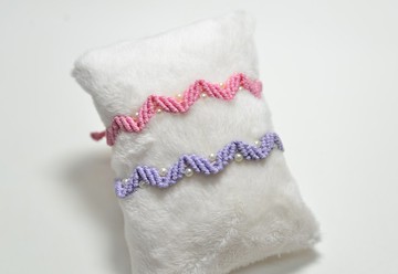 手工編織臘繩波浪紋手環