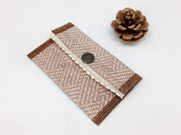 紙編名片夾 粉紋色 台灣製