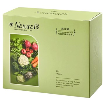 Natural 365 每日的綠色營養 綠拿鐵 Natural-GN 15種蔬果 410項農藥檢測  24g  14包  1盒