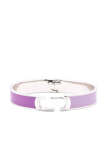 Marc Jacobs - J Marc hinge bangle - women - Brass/Cubic Zirconia/Enamel - One Size - Purple