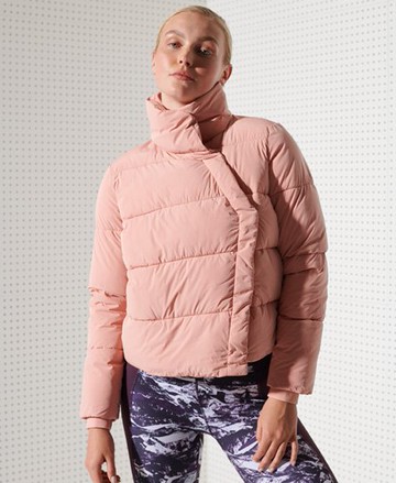 Superdry Women's Sport Flex Puffer Jacket Pink Size: 4