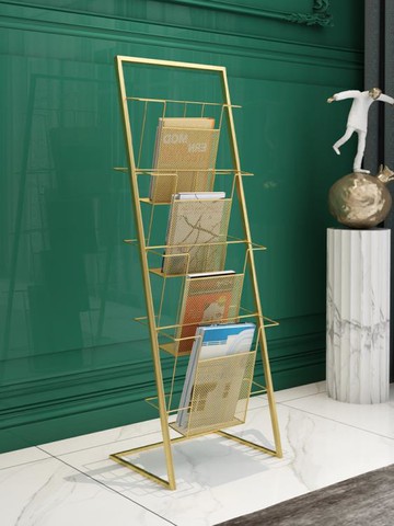 雜志報紙收納架落地金屬客廳書報刊展示架ins北歐置物書架免安裝 99購物節