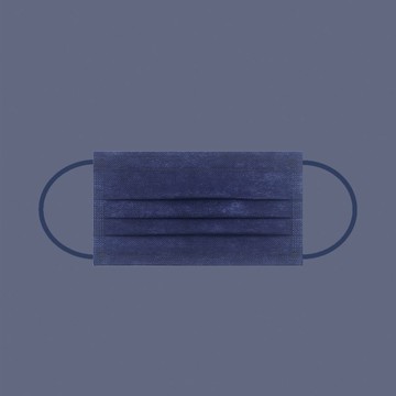 平面醫療口罩 滿版&配色寬耳帶(成人50片/盒) 滿版海軍藍 台灣製