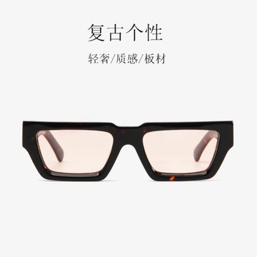歐美跨境小方框加厚太陽鏡個性時尚潮流墨鏡文藝復古板材醋酸眼鏡