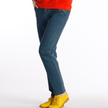 (免運)La Pagayo拉柏家雅女冬裝大碼加厚加絨保暖直筒時尚休閑牛仔長褲