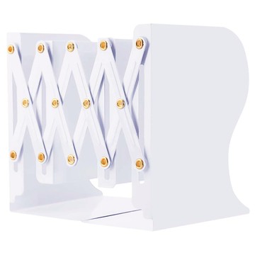 收納部屋 無印風鐵藝伸縮書架 白色 1層 桌面書架 書擋  小型