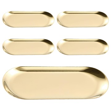 小麥購物 北歐金屬首飾橢圓盤 L2025  5個  金色