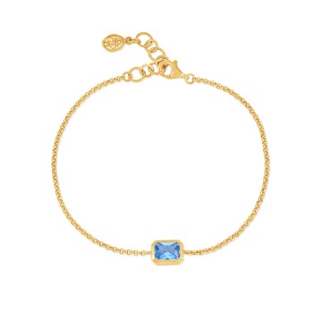 Blue Topaz Octagon Chain Bracelet