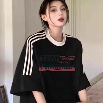 【董小姐】 寬鬆 夏季原宿风 t恤純棉上衣  美式復古上衣美式印花短袖 oversize寬鬆上衣 元氣少女短袖純欲風
