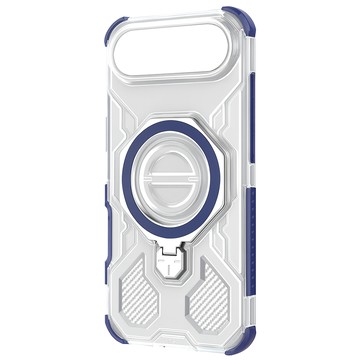 bebehome iPhone 17 四角防摔支架磁吸透色手機殼  透藍  iPhone17 Air