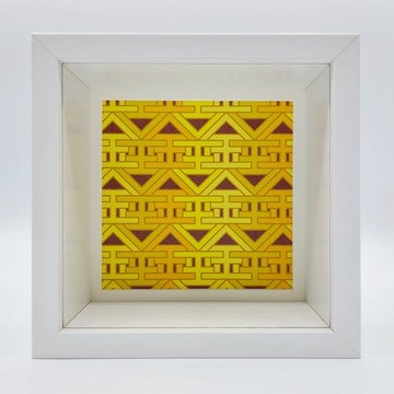 金色連續圖紋 影箱立體裝飾畫