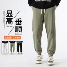 台灣出貨 高品質 潮牌休閒褲 男士春秋直筒束腳 百搭休閒束腳褲