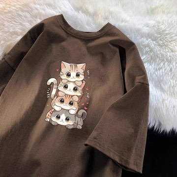 免運 夏季女裝 韓版 100%純棉 寬鬆上衣 短袖t恤 oversize 大碼短袖衣 shirt 日系穿搭 3162