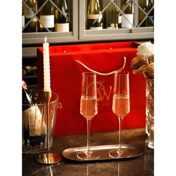 CKW Z時代香檳酒杯新婚結婚禮物水晶高腳杯一對紅酒杯喬遷禮盒裝