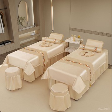 🌷開立發票 廠家直銷 美容床罩四件套高檔輕奢高級美容院專用床罩按摩理療洗頭床罩床套 AHZF