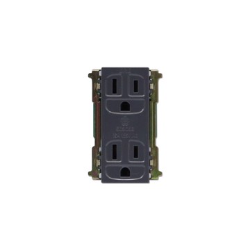 【朝日電工】 ERE-1512SH 卡式灰色接地雙插座 (2入組)