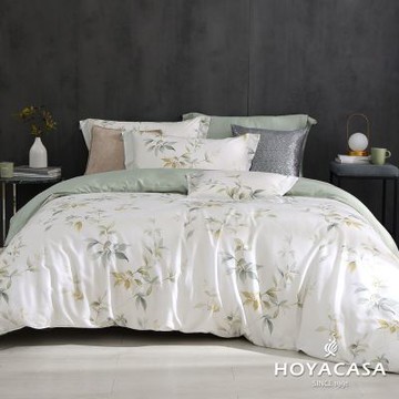 HOYACASA 葉語紛飛 加大60支銀纖維天絲兩用被套床包四件組