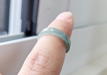 【親翠】天然翡翠 瓜地馬拉 高冰飄花方戒手指鐲6號戒圈