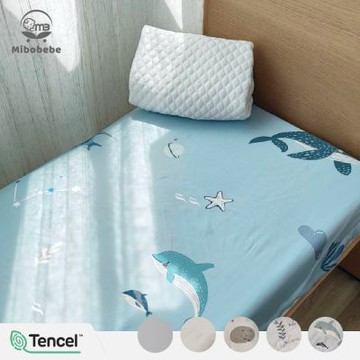Mibobebe 【天絲款】MIT台灣製 60支 Tencel 天絲嬰兒床包 天絲床包70*140cm