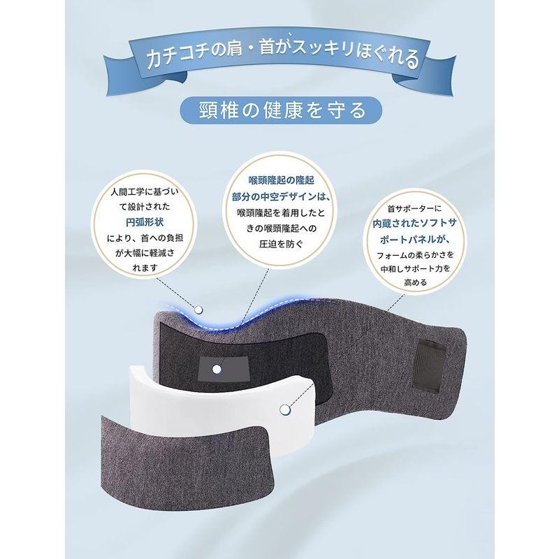 POWBRACE 首 頸椎 コルセット カラー ソフト ネックサポーター 家庭 就寝用 仕事 洗えるカバー 男女兼用 鈍色 M |  LINEブランドカタログ