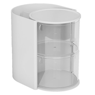 SKB雙層粉撲收納盒(白)-SKB5509W