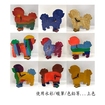 手工木作萌寵桌鐘 DIY彩繪桌鐘