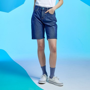 EDWIN｜JERSEYS｜女裝｜冰河玉及膝寬鬆丹寧迦績短褲