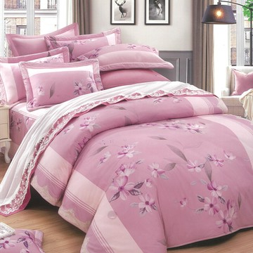 雙人床罩 / 七件式 / 40支精梳棉 / 映花織夢 台灣製