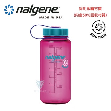 美國Nalgene 500cc 寬嘴水壺 - 電洋紅(Sustain) NGN2020-1616