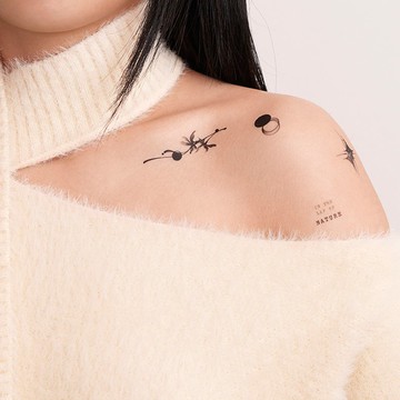 【啞光紋身貼紙】香港設計 | 刮刮紋身貼刺青貼 - 水墨大自然