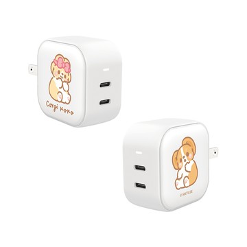 【插畫家聯名】柯基犬卡卡慢享生活GaN 45W Type-C雙孔充電頭