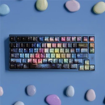 JKDKeys幻彩赤焰梵高星云高光版PBT熱升華原廠68 980 75 87鍵帽