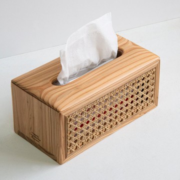 Tomood/ 土與木之間 實木雙面籐編面紙盒_柳杉