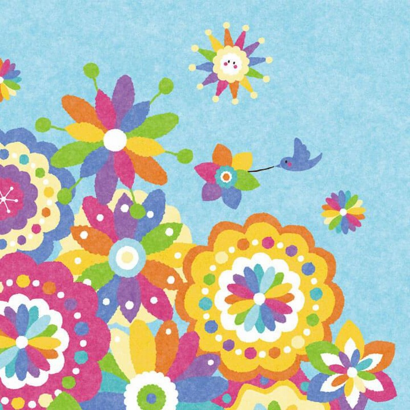 開店祝い 花 名入れ おしゃれ 絵 幸せアート(幸せの花束 虹色/M