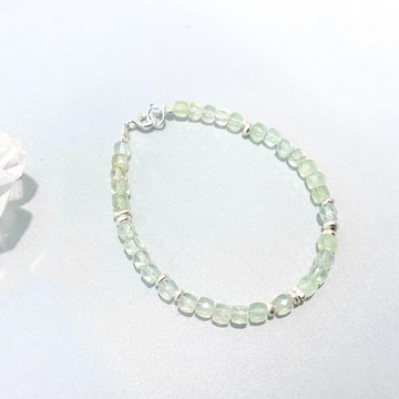 Ops Prehnite Sliver Bead -葡萄石/純銀/療癒/正財/心輪/淺綠色