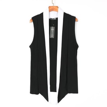 春夏無袖男士馬甲開衫背心男薄款外套針織韓版修身棉坎肩馬夾男潮