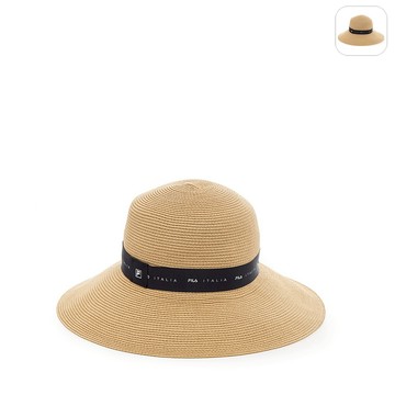 【FILA】遮陽防曬草帽-卡其 HTY-1108-KK