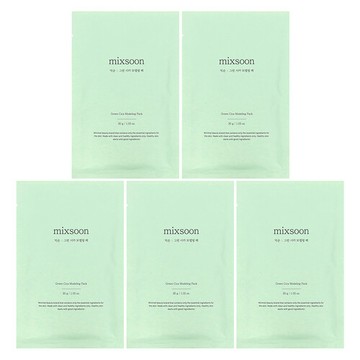 Mixsoon, 綠色積雪草造型面膜，5 片，每片 1.05 盎司（30 克）