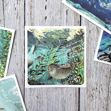 港灣海豹 方框框明信片