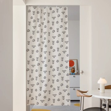 韓國 WARMGREY TAIL 棉麻門簾 奶油兔