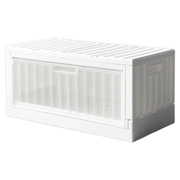 【dayneeds】黑白格貨櫃收納箱 45L側開款 兩色可選白色+透明門板