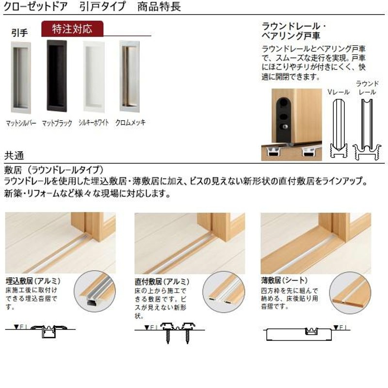 クーポンで10％OFF】YKKAP収納 クローゼットドア 3枚連動引戸 TA ノン