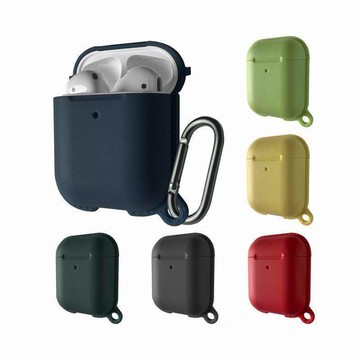 For AirPods 防塵抗污 充電盒保護套 (附金屬防丟吊環) 午夜藍