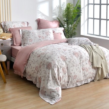 (加贈四季被)法國CASA BELLE《微微一笑》雙人天絲刺