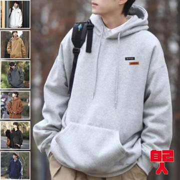 【自己人】帽T 連帽上衣 長袖帽T 大尺碼 情侶裝 大學T 衛衣 男女情侶百搭 袋鼠兜口袋 男裝 BHLL256